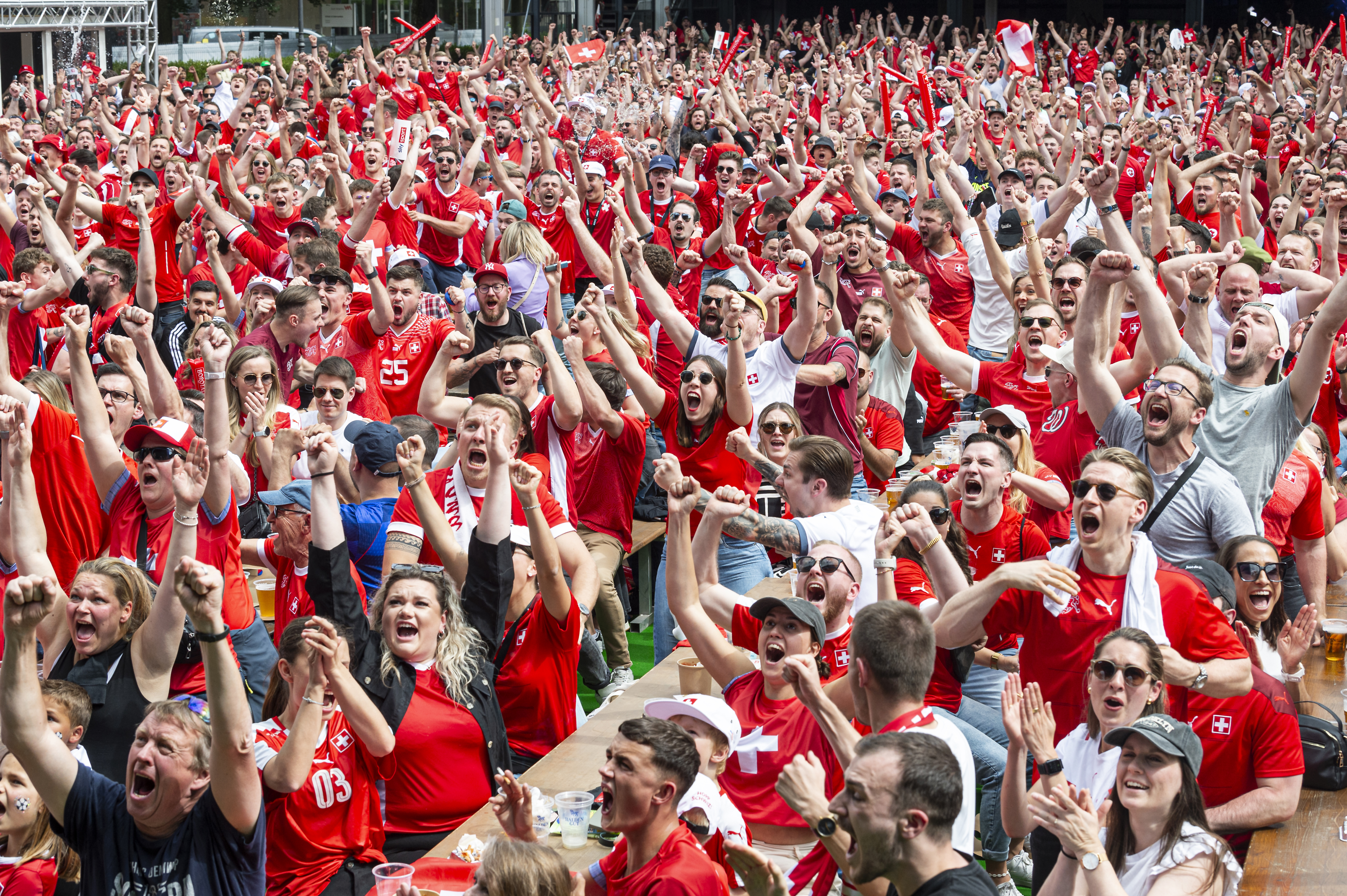 🇨🇭⚽ Schweizer Fans nach dem Tor aus dem Häuschen!