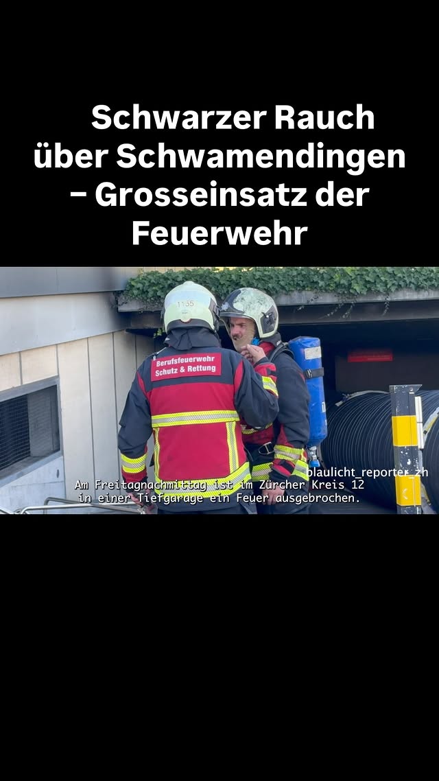 Schwarzer Rauch über Schwamendingen - Grosseinsatz der Fueuerwehr